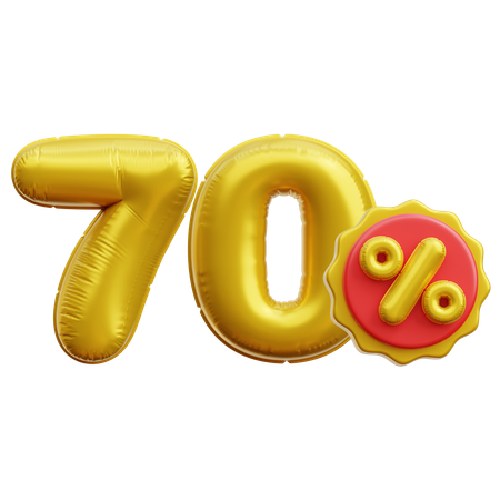 70 Percent  3D Icon