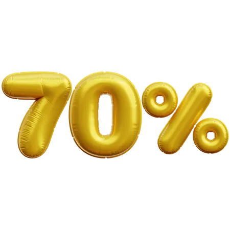 70 Percent  3D Icon