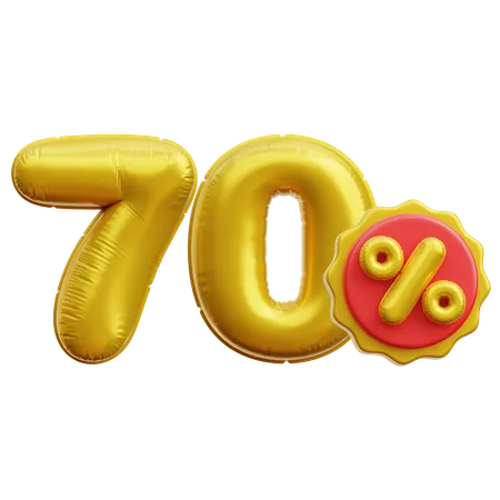 70 Percent  3D Icon