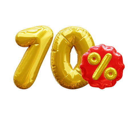 70 percent  3D Icon