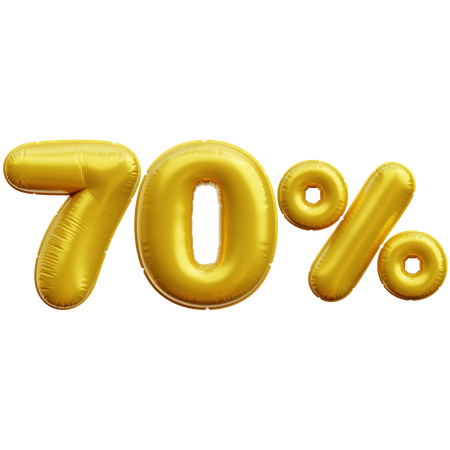 70 Percent  3D Icon