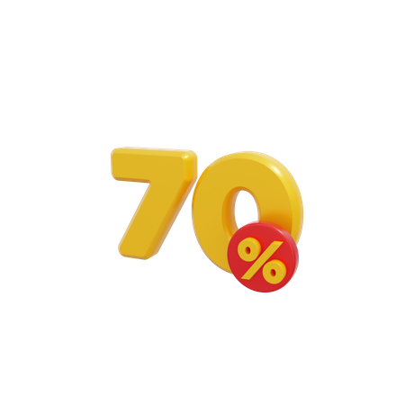 70 Percent  3D Icon