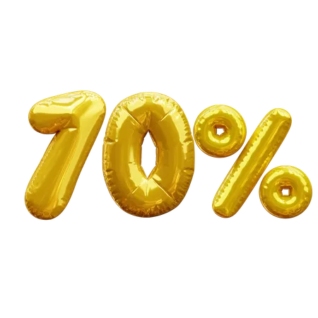 70 percent  3D Icon