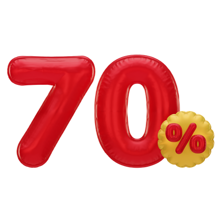 70 Percent Discount  3D Icon