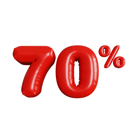 70 Percent Discount  3D Icon