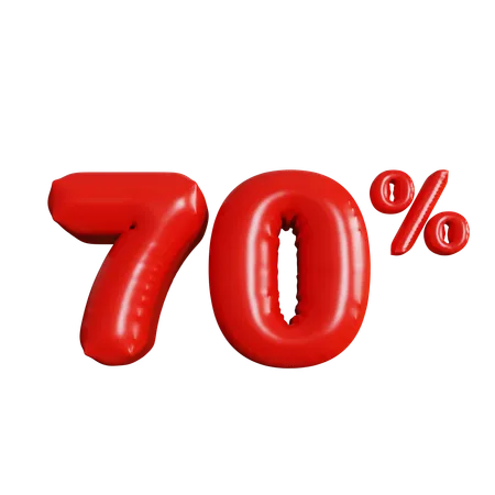 70 Percent Discount  3D Icon