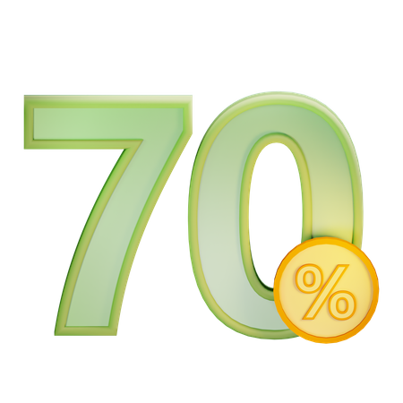 70 Percent Discount  3D Icon