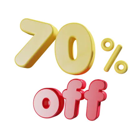 70 Percent Off  3D Icon