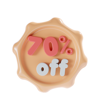 70 Percent Off  3D Icon