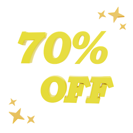 70 Percent Off  3D Icon