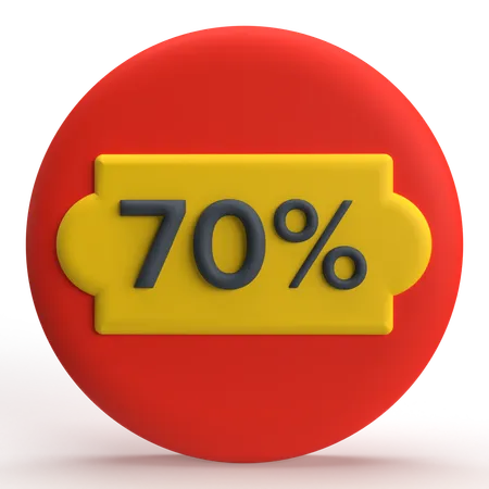 70 Percent Off  3D Icon