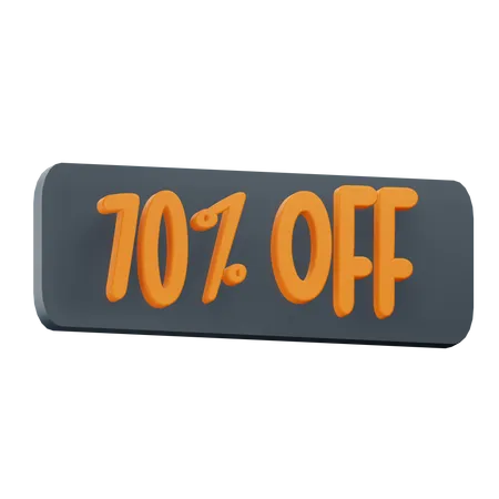3 D Illustration 70 Percent Off Text With Alpha Background 3D Icon