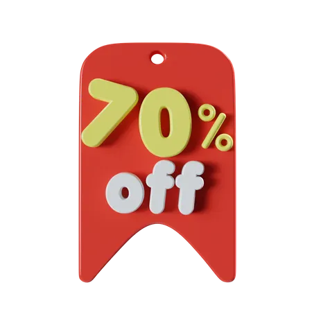 Sale Icon With Red Theme 3D Icon