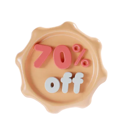 Sale Icon With Orange Theme 3D Icon