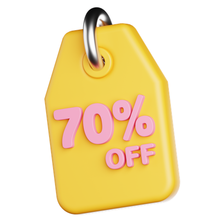70 Percent Off Tags  3D Icon