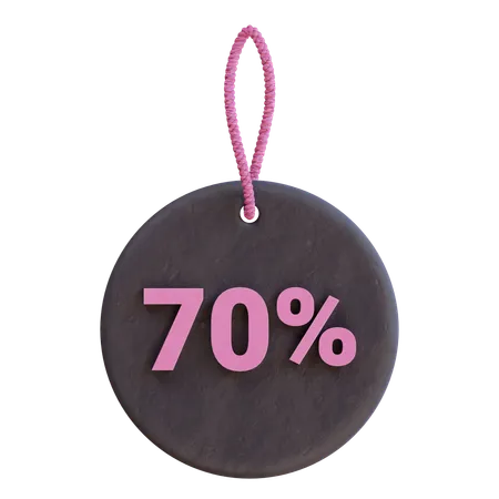 70 Percent Tag  3D Icon