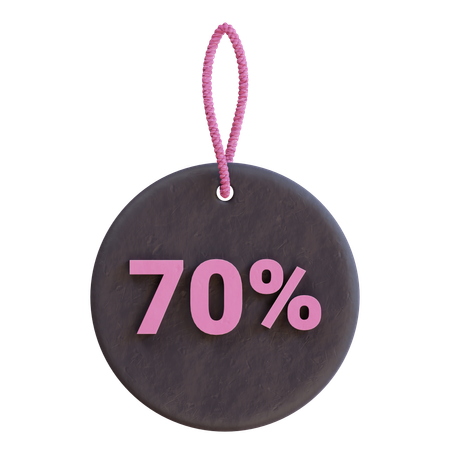 70 Percent Tag  3D Icon