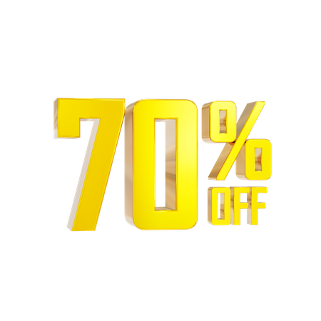 70 Percentage Discount  3D Icon
