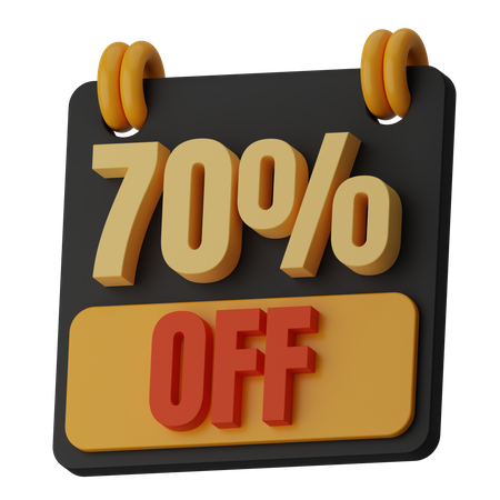 70 percent off. On sale. Great deal. seventy percent. 3D text 8490010 PNG