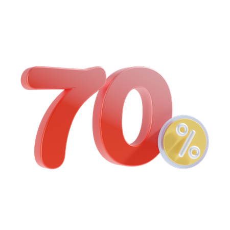 70 por cento  3D Icon