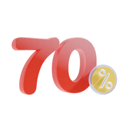 70 por cento  3D Icon