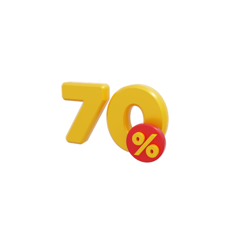 70 por cento  3D Icon