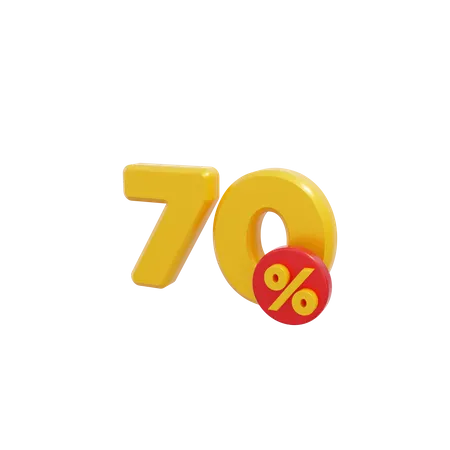 70 por cento  3D Icon