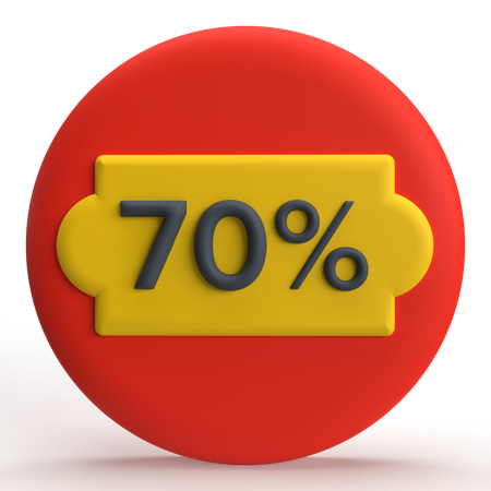 70 Prozent Rabatt  3D Icon