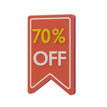 70 Prozent Rabatt  3D Icon