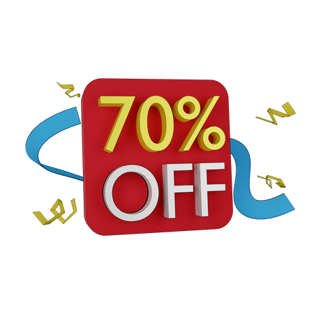 70 Prozent Rabatt-Tag  3D Icon