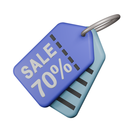 70% Sale Tag  3D Icon