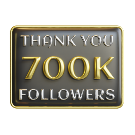 700 K Followers  3D Icon
