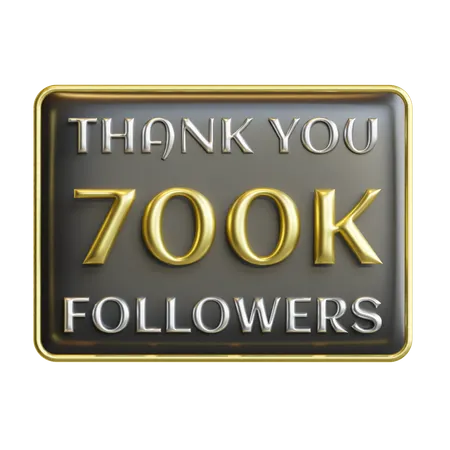 700 K Followers  3D Icon