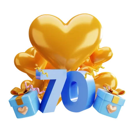 70e anniversaire  3D Illustration