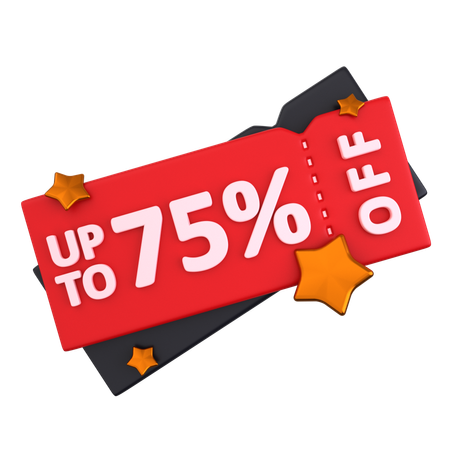 75 Discount Coupon  3D Icon