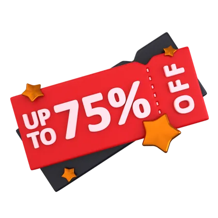 75 Discount Coupon  3D Icon