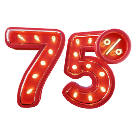 75% Discount Sale  3D Icon