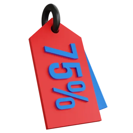 75 Discount Tag  3D Icon