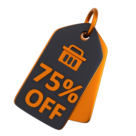 75 Discount Tag  3D Icon