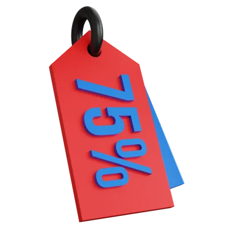 75 Discount Tag 3D Icon
