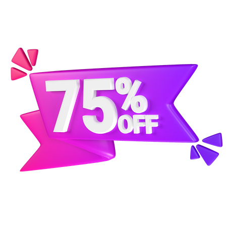75% Discount Tag  3D Icon