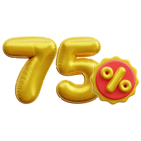 75 Percent  3D Icon