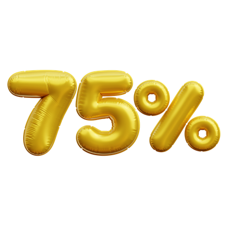 75 Percent  3D Icon