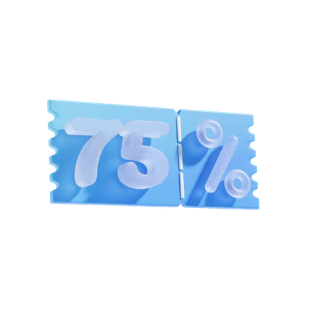 75 Percent Off 3 D Icon Illustratrion 3D Icon
