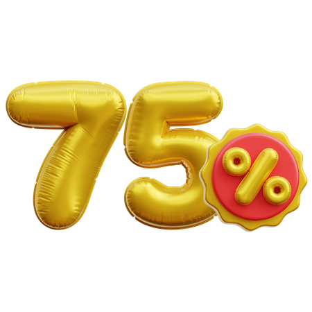 75 Percent  3D Icon