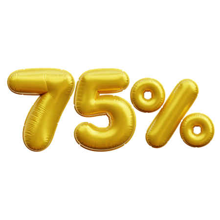 75 Percent  3D Icon