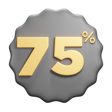 75 percent  3D Icon