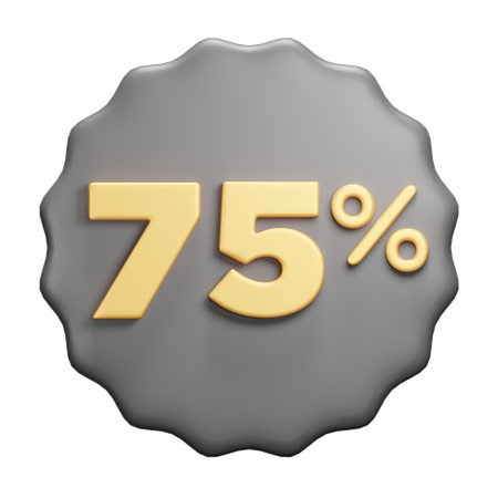 75 percent  3D Icon