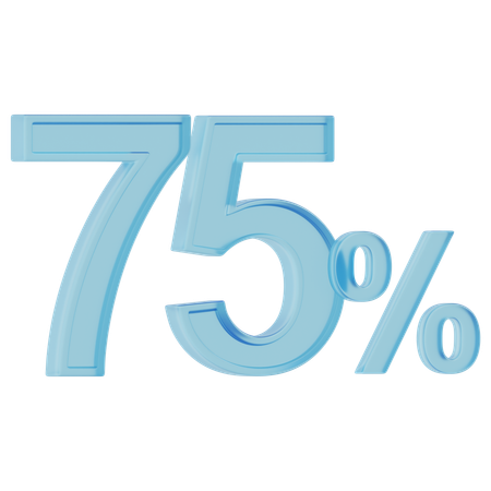 75 Percent  3D Icon