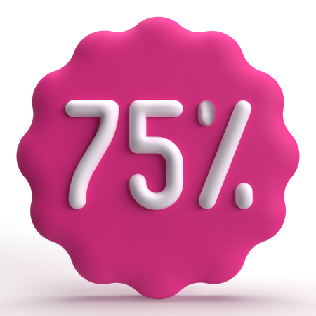 75 Percent  3D Icon